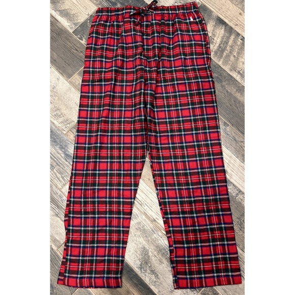 Polo Ralph Lauren Flannel Lounge Pants Red Mens Plaid Pajama Size Large - Picture 1 of 7